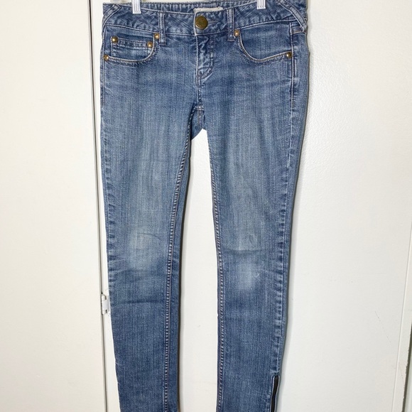 Free People Skinny Jeans W Zipper Ankles 27 - Picture 3 of 9